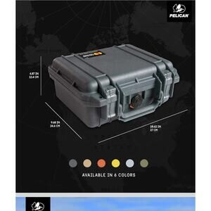 PELICAN 1200 CASE WITH FOAM (BLACK)  EXT  10.67 X 9.75 X 4.86   (L X W X D)